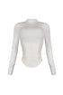 Iliana Faux Leather Corset Contrast Top